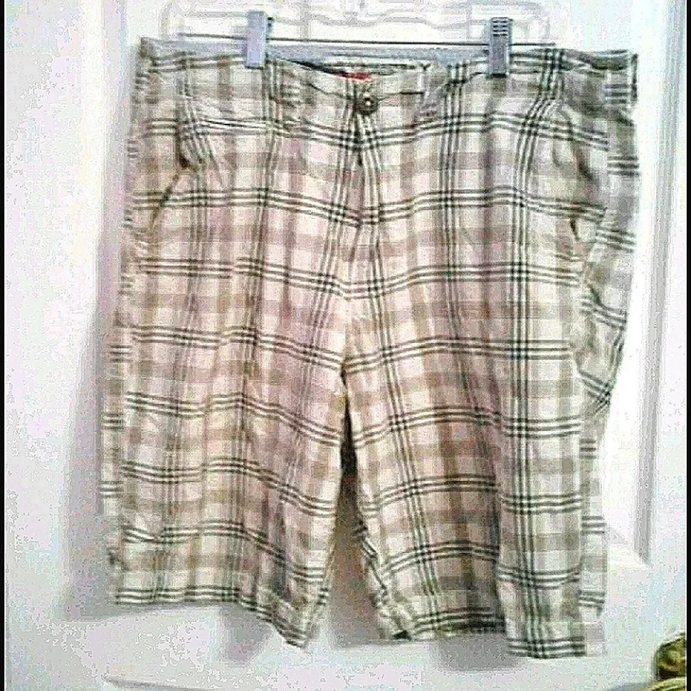 American Eagle Retro Longboard Grandpa Plaid Shorts Waist 33